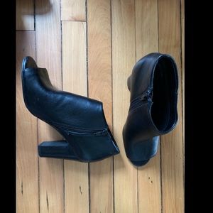 Black Nine West Peep Toe Booties